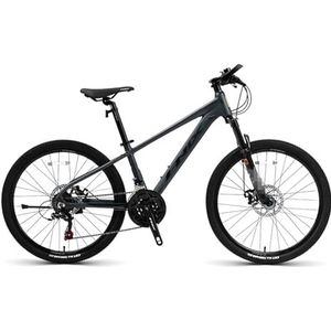 Mountainbike, 24/26/ 27,5 Inch Buitenhybride Fietsen, 21-versnellingsbak, Verstelbare Ergonomische Stoel Voor Mannen Vrouwen Volwassen, MTB-fiets Met Ophangingsvork grey-27.5inch(A)