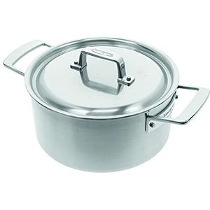 Demeyere kookpot Essential 5 - pot uit roestvrij staal met deksel, geschikt voor alle warmtebronnen incl inductie, energiezuinig met snelle warmtegeleiding, 30 jaar garantie - Ø 22 cm