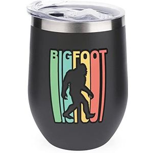 Retro Bigfoot herbruikbare koffiebekers roestvrij staal geïsoleerde reismok dubbelwandige wijnbeker zwart-stijl