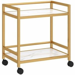 PP-Vic Salon Schoonheidswagen, Metalen Rolwagen, Opbergstation Voor Kappers, Grote Mobiele Organisatiewagen, Praktische Rolwagen Voor Spa, Woonkamer, Badkamer, Keuken,2f gold