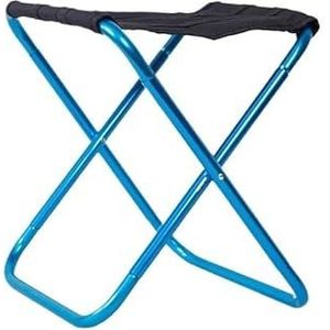 Lichtgewicht viskruk, draagbare klapstoel, visstoel met verstelbare poten, opvouwbare campingstoel met gaasrug en schouderband (Color : Blue)