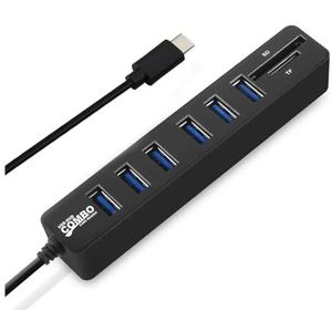 5/8 poorten USB 2.0 HUB SD/TF-kaartlezeradapter Multi USB 2.0 splitter USB Hub 2.0 Meerdere uitbreidingsschakelaar Hub Dockingstations(Black TYPE-C 8-Port)