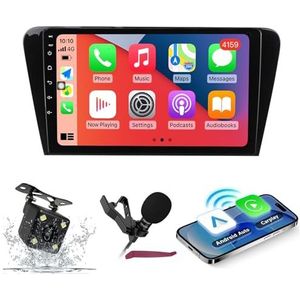 Android 14 Autoradio Navi voor S-koda Octavia (2015-2022) 9-inch QLED-scherm autoradio met draadloze Carplay Android auto-GPS-navigatie met BT5.0 HIFI FM 5G-WiFi SWC RDS-MICROFOON,M100s