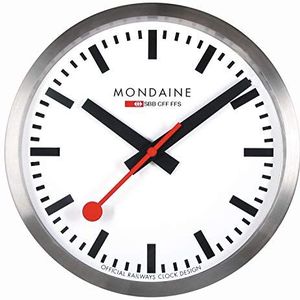 Mondaine Officiële Zwitserse stationsklok, stop2go Smart wandklok voor iOS/Android, Bluetooth