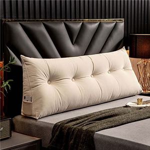 Yanman Luxe hoofdbord kussen, grote wigrug hout ondersteuning positionering kussen met zak voor bed sofa tatami, wasbaar daybed driehoek bolster kussen