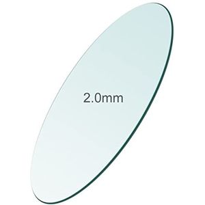 masar – Dikte: 1,0 mm / 1,3 mm / 1,5 mm / 2,0 mm – Ø 10,0 mm tot 50,0 mm – horlogeglazen – plat rond – 1 stuk, Mineral T 2,0 mm - 1 stuk, Ø 44.2mm
