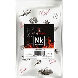 Calciumlacaat, calciumlacaat, E327. Fijn granulaat. 99,99% zuiver. Voor het versterken van natriumalginaat, pectine. Moleculaire keuken. XL-zak 1500 g (1,5 kg)