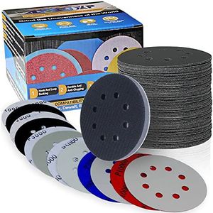 ALPXUXP - Schuurschijven 125mm - Klittenband - Waterdichte Schuurpapier - 81 Stuks