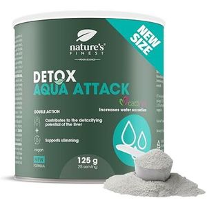 Nature's Finest Detox Aqua Attack | 2-in-1 formule om waterretentie te verminderen en gewicht te verliezen | Verhoogt de waterafvoer met 27% | Bevordert ontgifting en reiniging van het lichaam