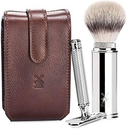 Rt2sr Mühle - Travel - Lederen Case - Bruin - Vezel / Scheermes Reisset