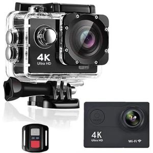 Actiecamera Ultra HD Onderwater Camera H9R WiFi 12MP 2inch LCD 30M Waterdichte 170D Afstandsbediening Helm Fiets Video Camera outdoor Sport Cam (Color : Blue, Size : H9 No Remote)