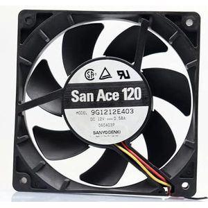 1 9G1212E403 DC12V 0.58A 3-Wire Chassis Fan for PC and Electronics