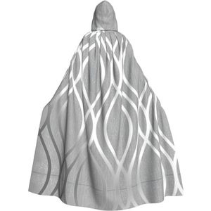 WURTON Zilveren Geometrische Figuur Print Unisex Volwassen Hooded Mantel Halloween Kerst Cosplay Party Grote Cape Voor Vrouwen Mannen