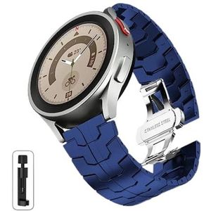Titanium kleur band geschikt for Samsung Galaxy Watch6 Classic 43 mm 47 mm 5/4 40 44 mm geschikt for Huawei horloge 4Pro GT3 46 mm roestvrijstalen band(Color:Blue,Size:Galaxy watch 6 40 44)