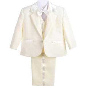 Lito Angels Baby Jongen Formele Jurk Pak 5 Stuks Set Smoking ivoor, Maat 86 (Leeftijd 12-18 Maanden) (Markeringsnummer 1)