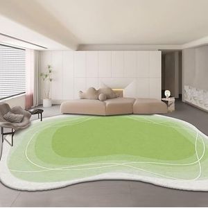 NBHDWF Onregelmatige gebogen lijnen Area Rugs, zachte antislip tapijt duurzaam voor woonkamer slaapkamer hal eetkamer, avocado groen (Color : E, Size : 200 * 300cm)