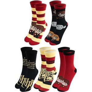 United Labels Harry Potter sokken voor dames, sneakerkousen, 38-43 (verpakking van 5 stuks), Meerkleurig, 38-43 EU