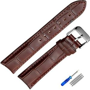 yeziu Horlogeband van echt leer voor Tissot herenhorloge(Brown-silver,20mm)