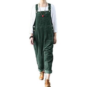 Dames vintage corduroy overall casual losse plus size verstelbare riem mouwloze jumpsuits tuinbroek rompertjes