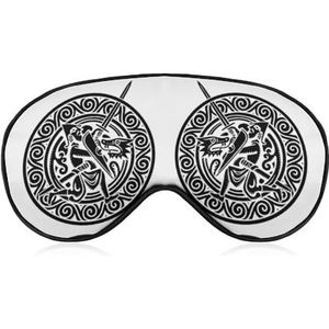 Scandinavische Keltische Viking Warrior Fighting Sleep Mask met verstelbare riem, comfortabel zacht oogmasker, slaaphulp, lichtblokkerende oogmaskers