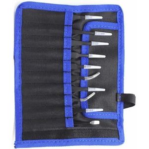 10/11 Stuk Precisies Pincetten Kits met Anti Slip Grip en Canvas Opbergtas voor Elektronica Sieraden