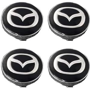 4 stuks auto wielnaafdoppen voor Mazda 65mm auto wielnaafdoppen vervangende wieldoppen wielnaafdop stickers B