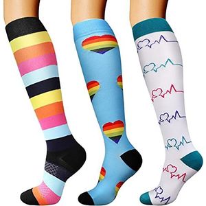 DRESHOW Compressiesokken voor Mannen & Vrouwen voor Atletiek Lopen Reizen Fietsen