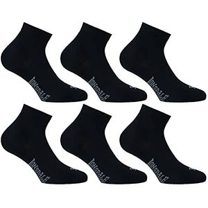 Lonsdale Quarter 6 paar sokken boven de enkel, uitstekende kwaliteit katoen (Zwart, 43-46)