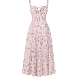 yk8fass Halterjurk met rozenprint nq-6296 (XS, stichting bloem), Stichting Bloem, XS