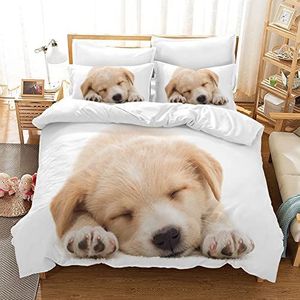 Hoimlm - Dekbedovertrek - 200 x 200 cm - Microvezel - Hondendessin