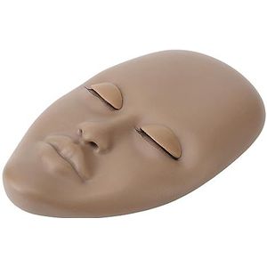 Wimper Mannequin Hoofd, Draagbare Gesimuleerde Rubber Wimper Extension Mannequin Hoofd voor Make-up Cosmetica Winkel (Donker bruin)