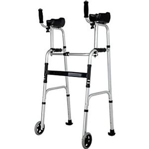 KRXSOBNV, Sta-loopframes met armsteun, 101-116 cm in hoogte verstelbare aluminium rollator wielen Comfort reisstoel Wh ，Looprek