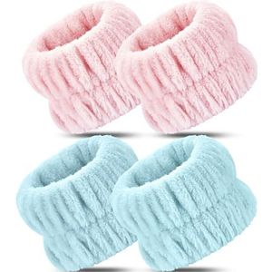 Darfukei Polshanddoeken - 4 stuks absorberende armbanden voor gezichtswassen, geschikt voor vrouwen en mannen