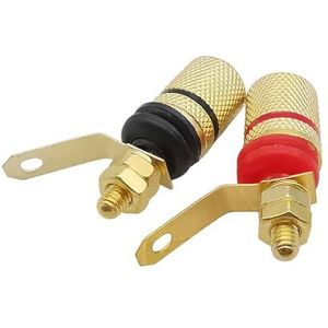 Banaan Binding Post Schroef Moer Versterker Luidspreker Terminal 4 mm Banaan Socket Panel Mount Connector (2 Rood 2 Zwart)