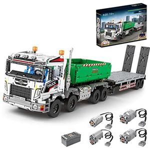 SRYC Technic vrachtwagenkraan, bouwstenen, bouwset, technische op afstand bestuurde vrachtwagen modelbouwset, klembouwstenen, techniek, RC vrachtwagen, kraan, model compatibel met Lego (2950 delen)