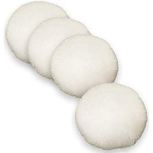 Haus und Deko Set van 4 vulkussens, veren kussens, vulling kussenvulling, hoofdkussen, binnenkussen, verenkussen, katoen (80 cm rond)