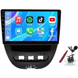 Android 14 Autoradio Sat Navi voor P-eugeot 107 (2009-2015) 9 Inch Touchscreen Multimedia Speler met Draadloze Carplay GPS Navigatie FM RDS Bluetooth 5G-WiFi SWC DSP,M700s