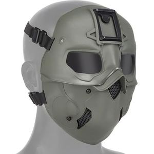 Beschermend Airsoft-masker voor Buiten, met NVG-adapter, Tactisch Volgelaatsmasker voor Night Stalker Cosplay Paintball Halloweenfeest(Green)