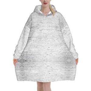 Bakstenen muur. Sherpa Sweatshirt Deken voor dames, warm, gezellig, oversized, draagbaar, zakken, hoodie, volwassenen