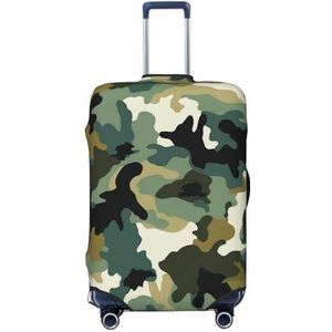 HerfsT Kofferhoes met camouflageprint, elastische wasbare bagagehoezen, stofdichte bagagebeschermer voor reizen, past 45-90 cm, Zwart, XL