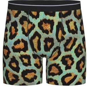 GRatka Boxerslip, heren onderbroek boxershorts, been boxershorts, grappige nieuwigheid ondergoed, groenblauw luipaard chique dierenprint, zoals afgebeeld, XXL