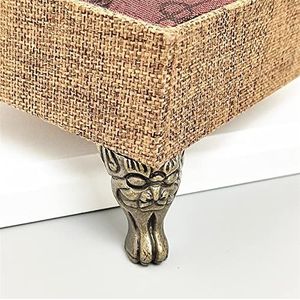 nezih Antieke hoekbeschermer gesneden sieraden borst decoratieve ambachten houten kist voeten been beugel voor meubels kast hardware (kleur: D54Bx3)