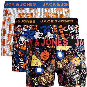 JACK & JONES Sense Trunks Boxershorts voor heren, 3 stuks, stretch, onderbroek, slim basic ondergoed, Meerkleurig @12, S