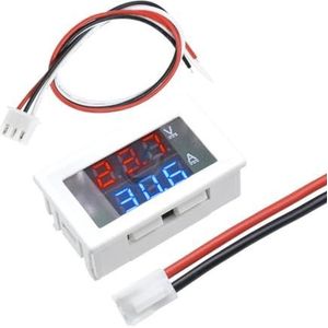 UGCMAFWLU 0,55 inch 0,56 inch blauw rood dubbel LED-display mini digitale voltmeter ampèremeter DC 100V 10A paneel versterker volt spanning stroommeter tester (kleur: rood blauw display-01)