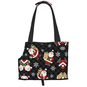 Pet Tote Bag Met Pocket Veiligheid, Merry Christmas Happy Pet Carrier Voor Kleine Hond En Katten, Huisdier Reizen/Wandelen