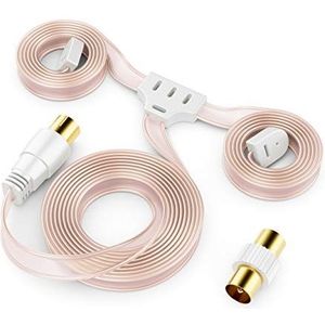 deleyCON - MK3963 - FM AM VHF Radio-Antenne - Transparant/Koper - 75 Ohm Coax-Aansluiting