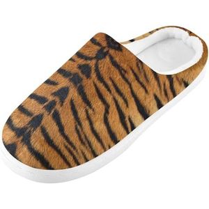 YOUJUNER Damespantoffels van traagschuim, tijgerprint, huisslippers, zacht, warm, gezellig, instappers, huisschoenen, pantoffels voor dames en heren, Meerkleurig, 3/4 UK Men/ 4/5 UK Women