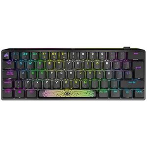 Corsair K70 PRO MINI WIRELESS RGB 60% Mechanisch Gamingtoetsenbord (Snelste draadloze sub-1ms-verbinding, Verwisselbare CHERRY MX Red, Duurzaam aluminium frame en PBT double-shot keycaps) Zwart