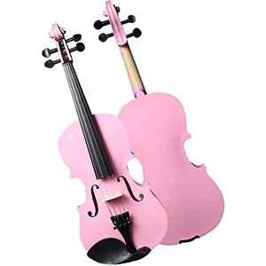 Viool Instrument Professionele Beginner Volwassen Viool Muziekinstrument Aluminium Snaarbord Roze Vioolset (Color : 1/8)