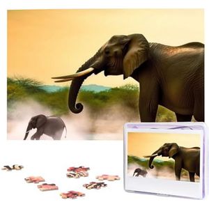 Afrika olifantenpuzzels gepersonaliseerde puzzel 1000 stukjes legpuzzels van foto's foto puzzel voor volwassenen familie